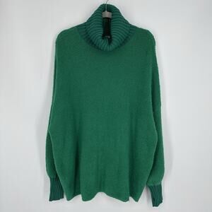 OFFLINE by Aerie Chillside Turtleneck Sweater Size M Green Oversized Thumbholes